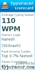 Scorecard for user 303nash
