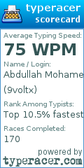 Scorecard for user 9voltx
