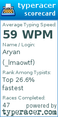 Scorecard for user _lmaowtf
