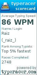Scorecard for user _raiz_