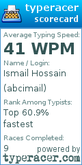 Scorecard for user abcimail