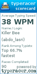 Scorecard for user abdo_lasri