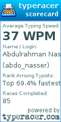 Scorecard for user abdo_nasser
