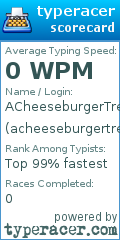 Scorecard for user acheeseburgertree
