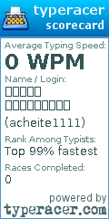 Scorecard for user acheite1111