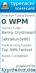 Scorecard for user akirakunze86