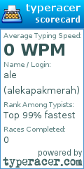 Scorecard for user alekapakmerah