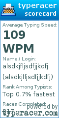 Scorecard for user alsdkjfljsdfjjkdfj