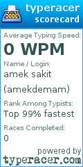 Scorecard for user amekdemam