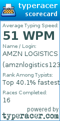 Scorecard for user amznlogistics123