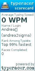 Scorecard for user andrea2sigma