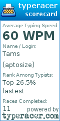 Scorecard for user aptosize