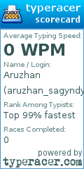 Scorecard for user aruzhan_sagyndyk
