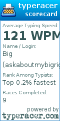 Scorecard for user askaboutmybigrig