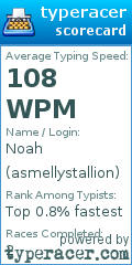 Scorecard for user asmellystallion