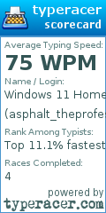 Scorecard for user asphalt_theprofessional
