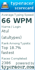 Scorecard for user atultypes