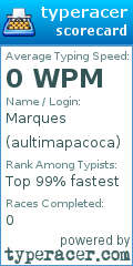 Scorecard for user aultimapacoca