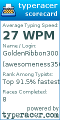 Scorecard for user awesomeness350