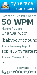 Scorecard for user babyboynotfound