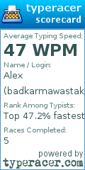 Scorecard for user badkarmawastaken
