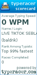 Scorecard for user baldrik