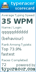 Scorecard for user behaviour