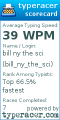Scorecard for user bill_ny_the_sci