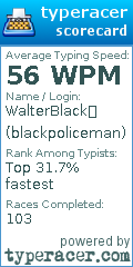 Scorecard for user blackpoliceman