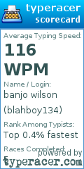 Scorecard for user blahboy134