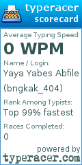 Scorecard for user bngkak_404