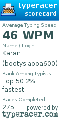 Scorecard for user bootyslappa600