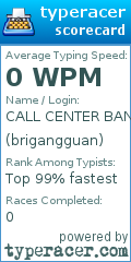 Scorecard for user brigangguan
