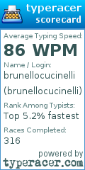 Scorecard for user brunellocucinelli