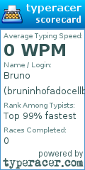Scorecard for user bruninhofadocellbit