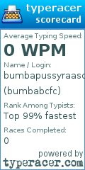 Scorecard for user bumbabcfc