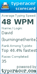 Scorecard for user burningnetherite