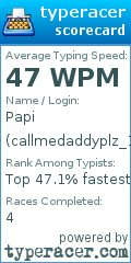 Scorecard for user callmedaddyplz_1