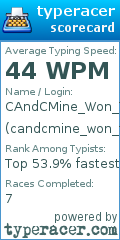 Scorecard for user candcmine_won_the_game