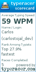 Scorecard for user carlostojal_dev