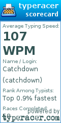 Scorecard for user catchdown