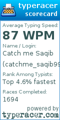 Scorecard for user catchme_saqib999