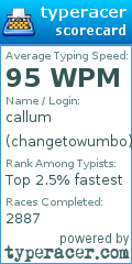 Scorecard for user changetowumbo
