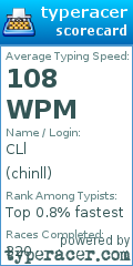Scorecard for user chinll