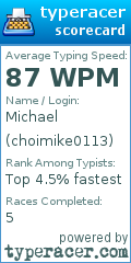 Scorecard for user choimike0113