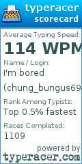 Scorecard for user chung_bungus69420