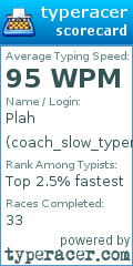 Scorecard for user coach_slow_typer