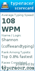 Scorecard for user coffeeandtyping