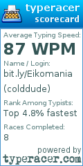 Scorecard for user colddude