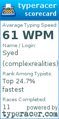 Scorecard for user complexrealities
